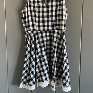 Black and White Gingham Mini Dress